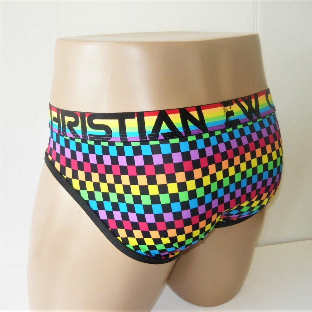 New In Package, Andrew Christian Squares Briefs Underwear, Sizes S, M, L